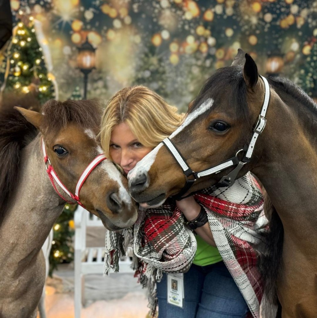 Alisha with therapy ponies King at Red Bird Cottage and Farm